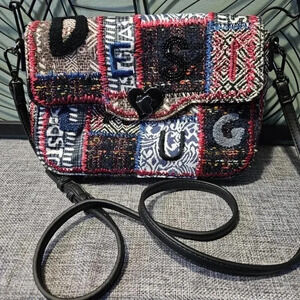 Desigual  | Patchwork Vegan Leather Crossbody/Shoulder Bag with Removable Strap